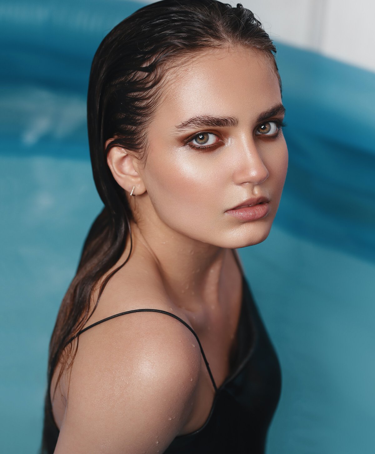 Carolina Botox model in pool