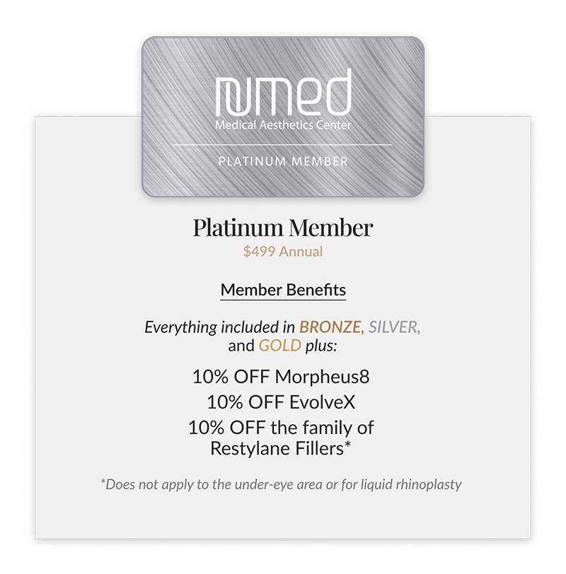 Platinum level membership to Numed Health & Aesthetic Clinic
